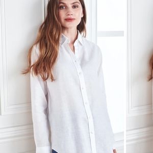 Quince European Linen Long Sleeve Shirt in White